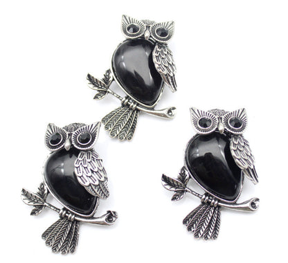 Buy DIY Alloy Owl Brooch with Crystals Stylish Pin Online