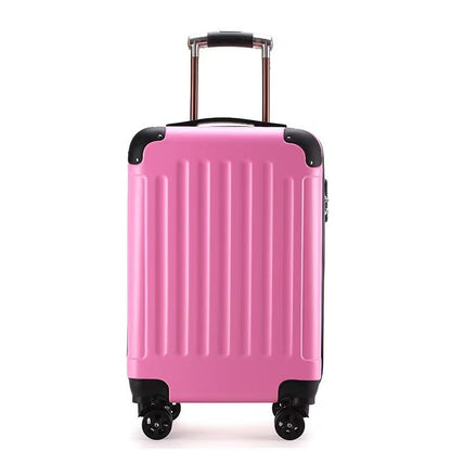 Adult Travel Suitcase Casual with Vertical Stripes Wheels