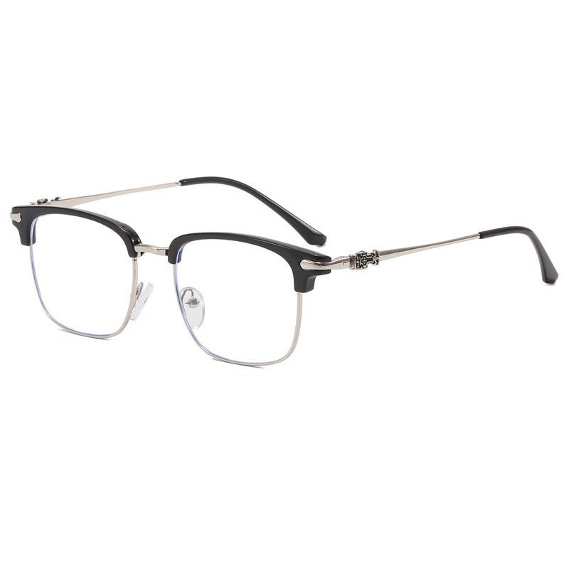Retro Metal Eyeglasses Frame with Blue Light Protection Style
