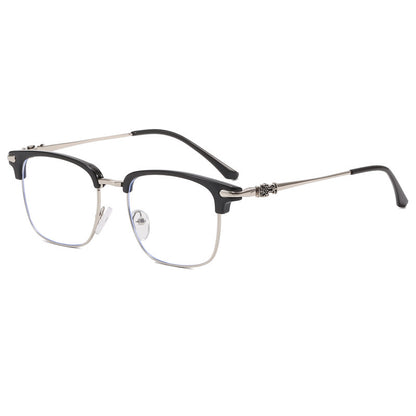Retro Metal Eyeglasses Frame with Blue Light Protection Style