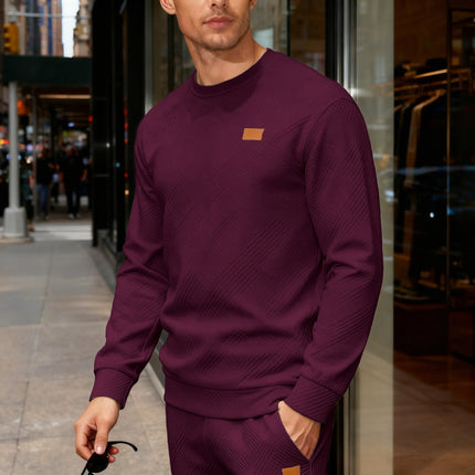 Relaxed-Fit Crew-Neck Sweatshirt – Textured Weave for Comfort