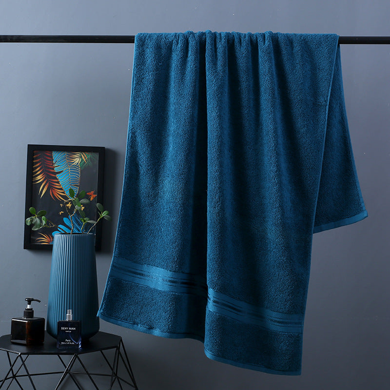 Pure Color Cotton Bath Towel Set Perfect for Beach and Home
