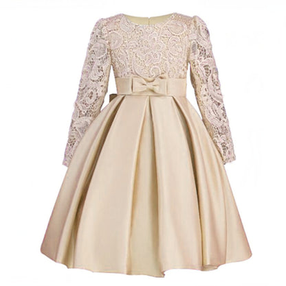 Carisa Europe America Autumn Winter Girls Dress Lace Costume