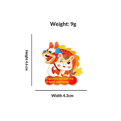 Cute Animal Zodiac Year Gift Brooch Trendy Jewelry Accessory