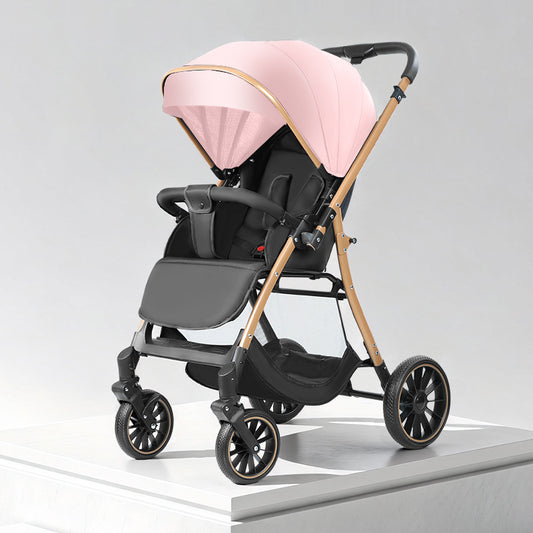 Reversible Four-Wheel Baby Stroller for Smooth Family Walks