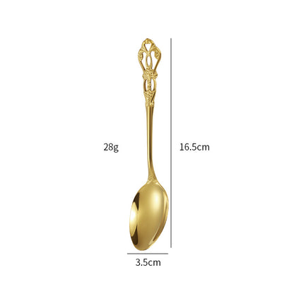 Gold Plated Stainless Steel Spoon Western Dinnerware Set