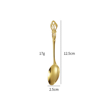 Gold Plated Stainless Steel Spoon Western Dinnerware Set