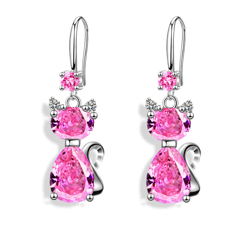 Trendy Zircon Stud Earrings for Women Elegant and Fashionable