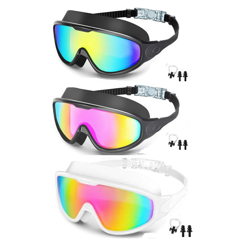 Large Frame Anti Fog Swimming Goggles With Earplugs Uses Now