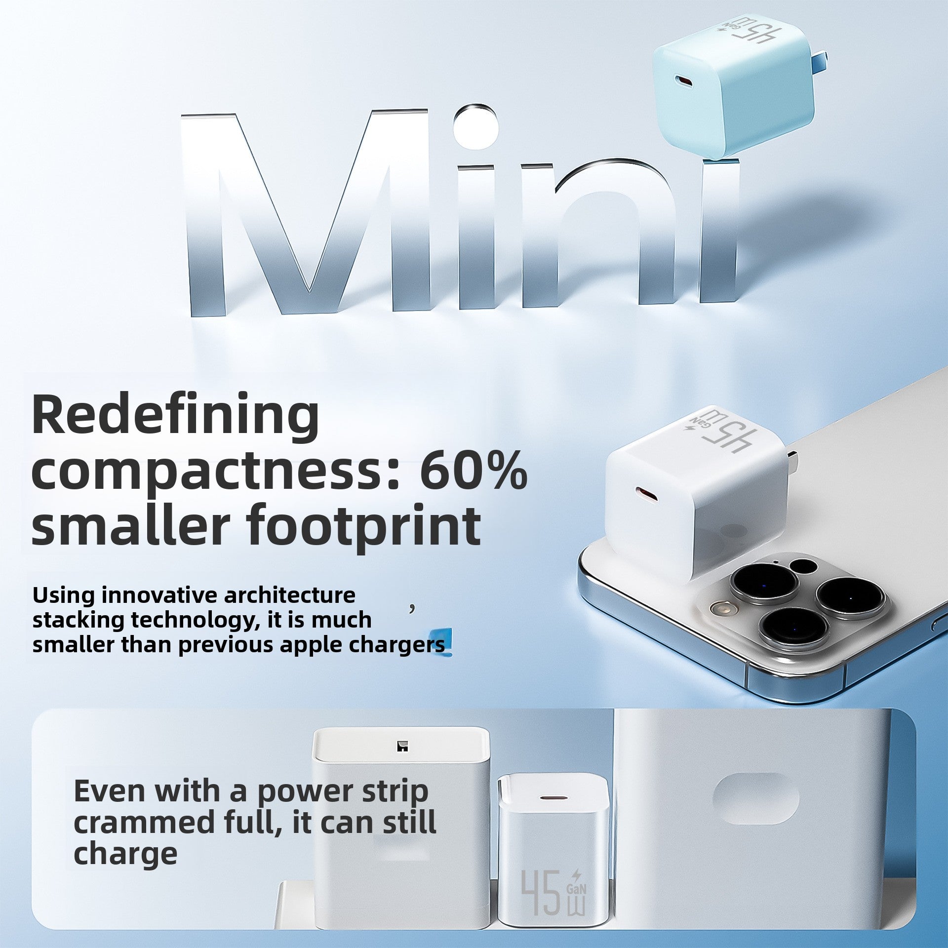 45W gallium nitride charger head