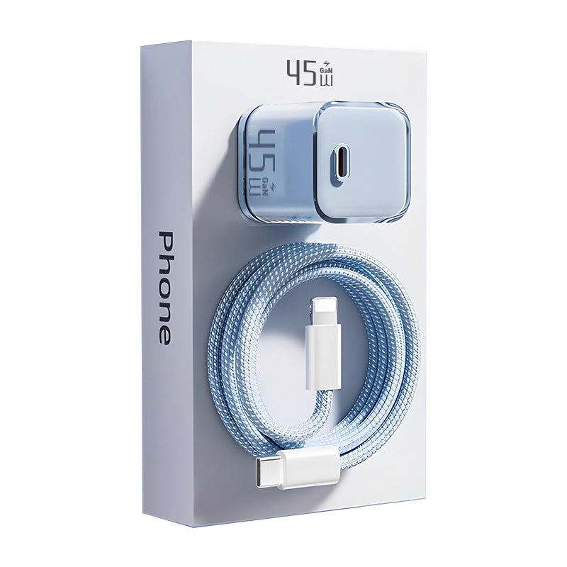 45W PD Fast Charger with Data Cable for iPhone