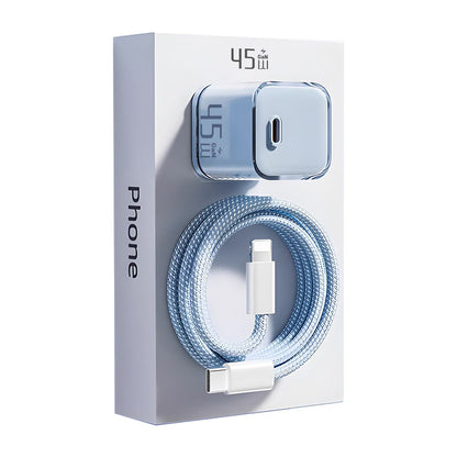 45W PD Fast Charger with Data Cable for iPhone