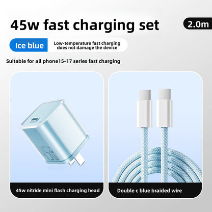 45W PD Fast Charger with Data Cable for iPhone