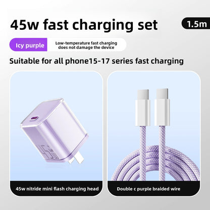 45W PD Fast Charger with Data Cable for iPhone