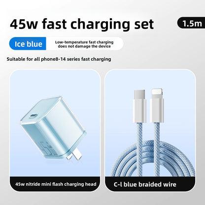 45W PD Fast Charger with Data Cable for iPhone