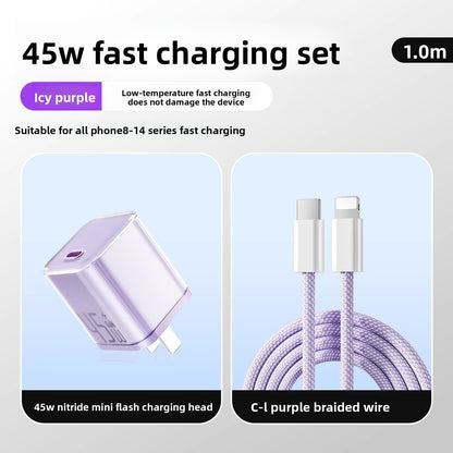 45W PD Fast Charger with Data Cable for iPhone