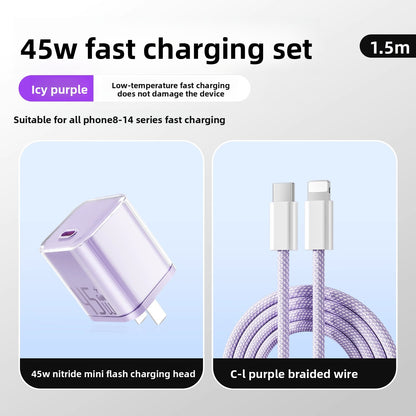 45W PD Fast Charger with Data Cable for iPhone