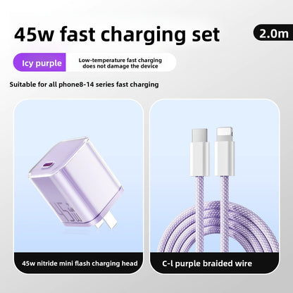 45W PD Fast Charger with Data Cable for iPhone