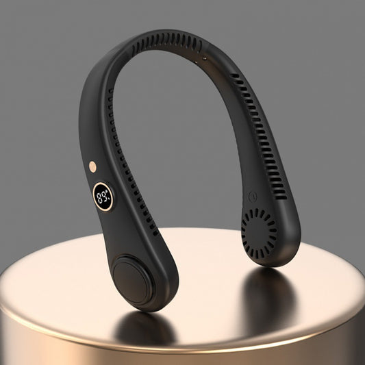 USB Rechargeable Bladeless Neck Hanging Fan Airflow Control