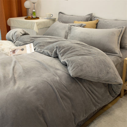 Plush Fleece Duvet Cover Set – Double-Sided Warm Bedding