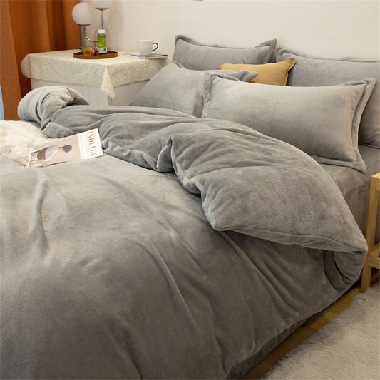 Plush Fleece Duvet Cover Set – Double-Sided Warm Bedding