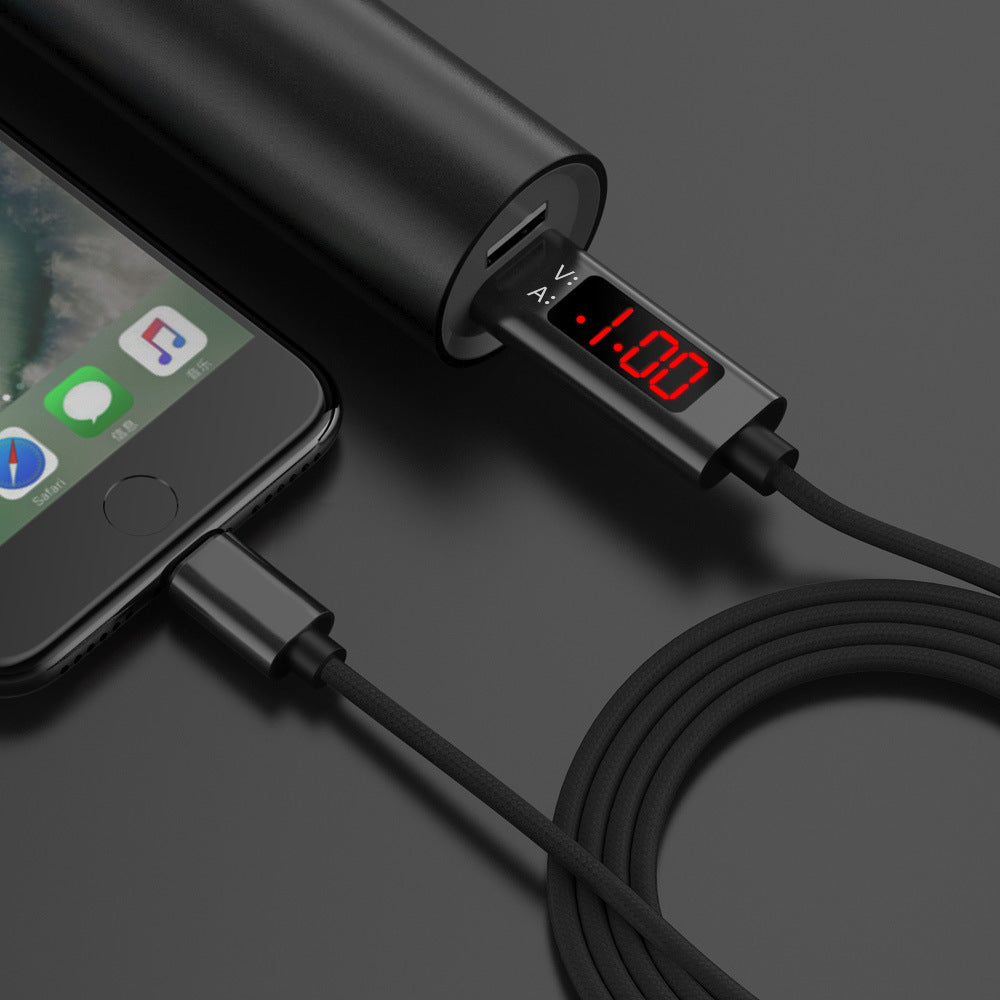 Nylon Smart Display Data Cable Apple Compatible Fast Charging