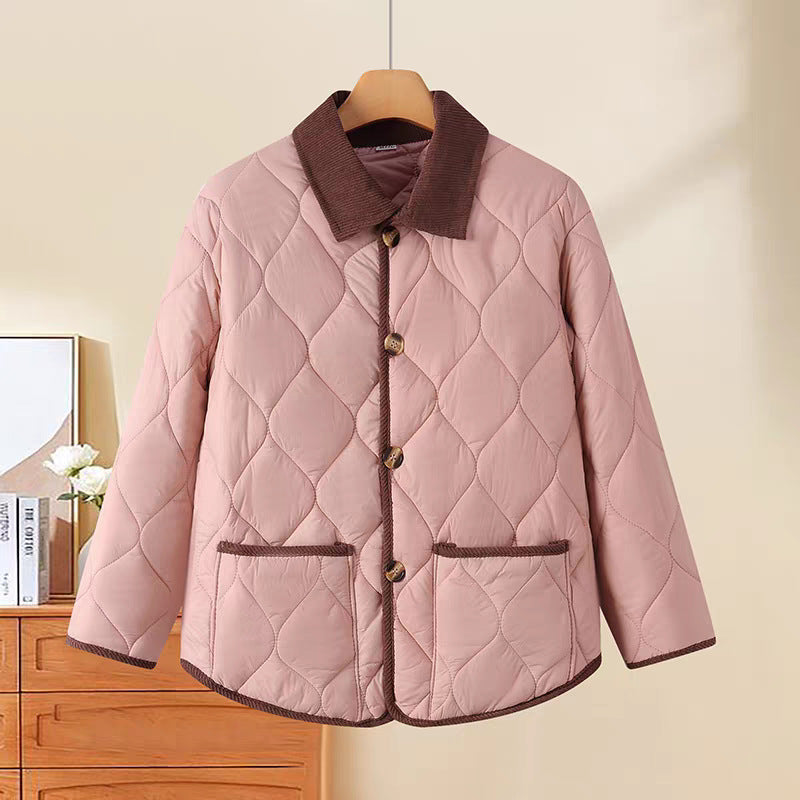 Buy Women’s Mid-Length Cotton Coat With Fur Collar for Winter
