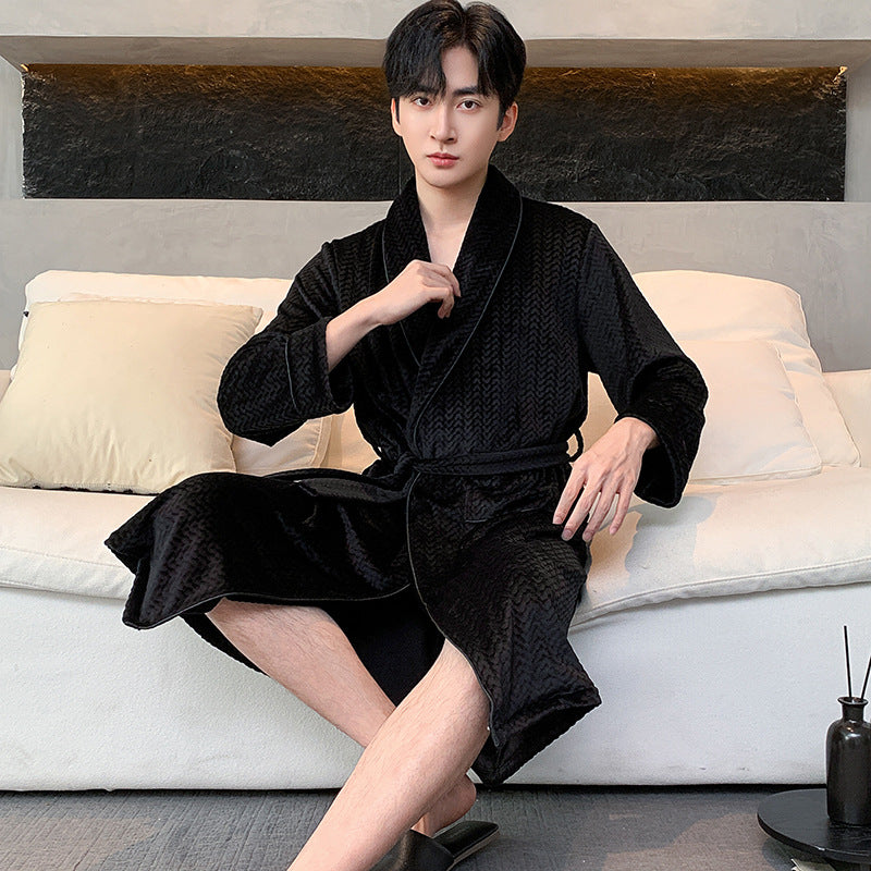 Buy Double-Sided Velvet Extra-Thick Island Bathrobe for Comfort