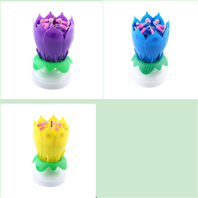 Buy First Musical Lotus Candle Colorful Birthday Cake Decor