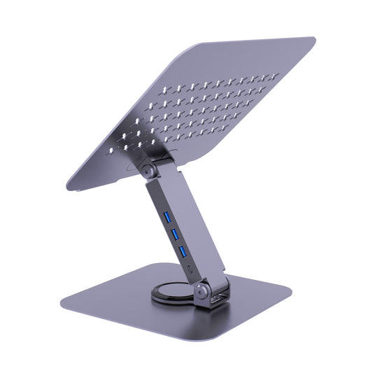 Aluminum Alloy Laptop Stand with Docking Station Support