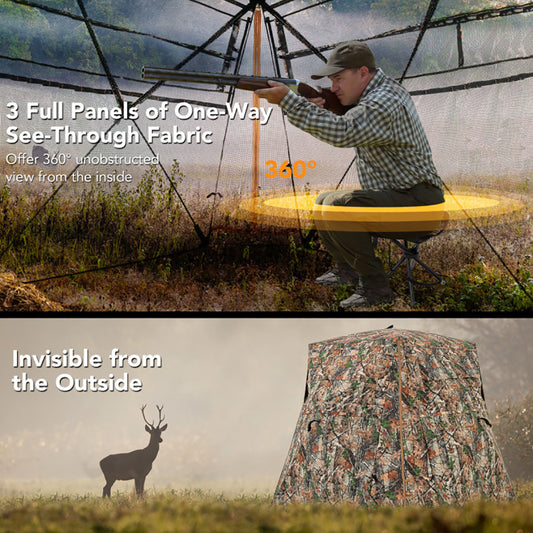 360° See-Through Ground Hunting Blind Full Coverage & Stealth
