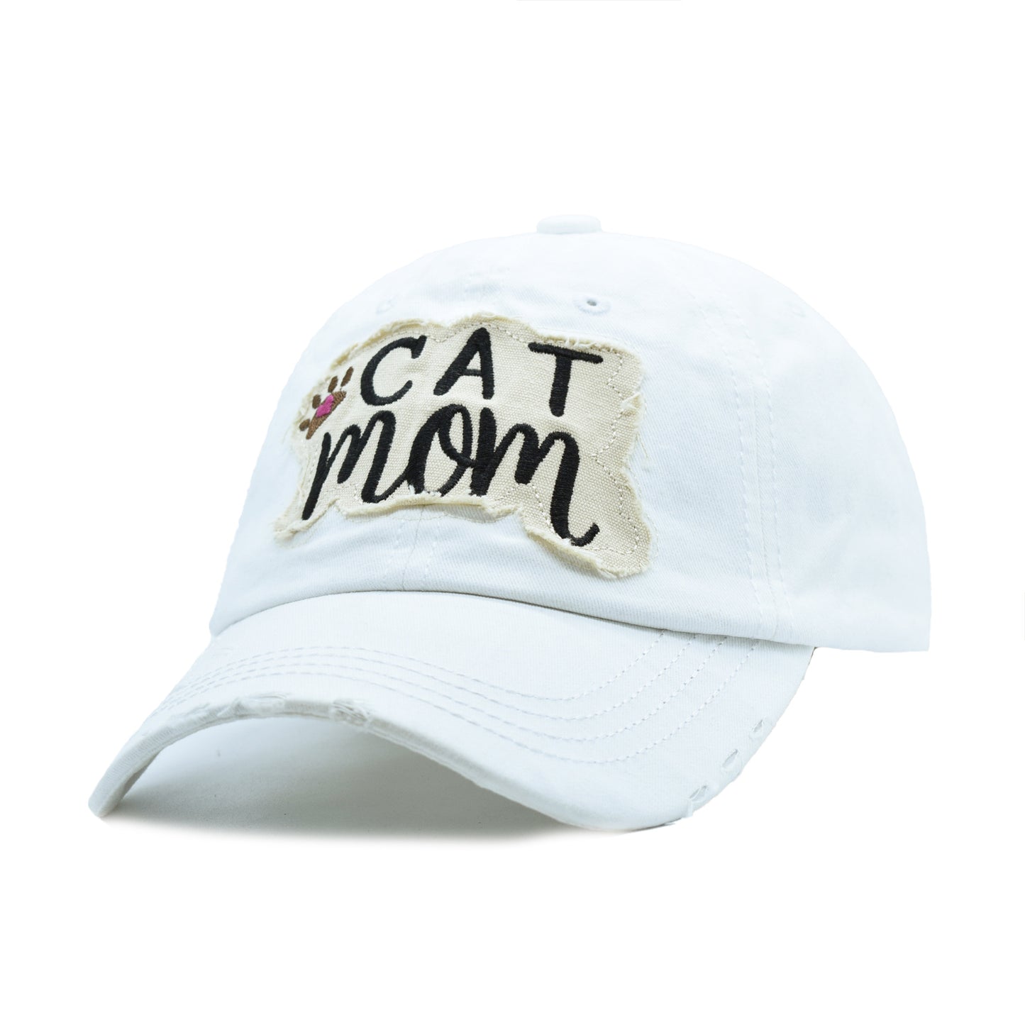 Retro Distressed Washed Patch Visor Baseball Cap