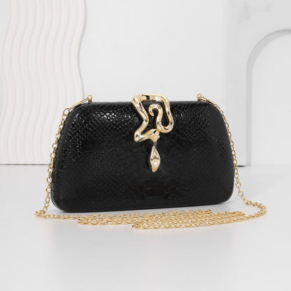 European American Snake Print Evening Tote for Women