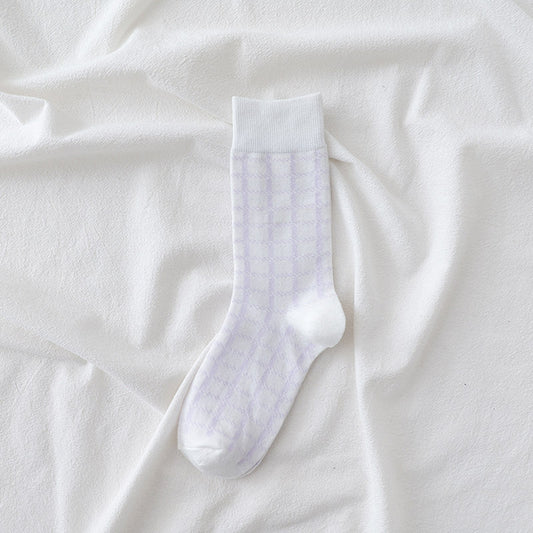 Stylish Purple Toned Women's Mid-Calf Socks Lightweight