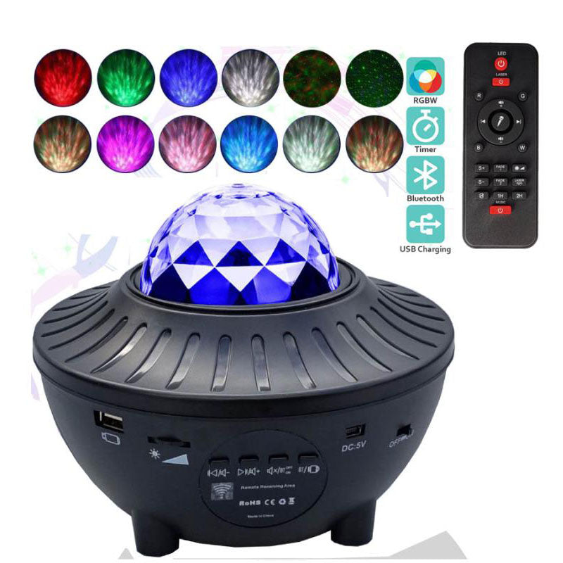 Portable LED Bluetooth Music Projector Light for Home & Party