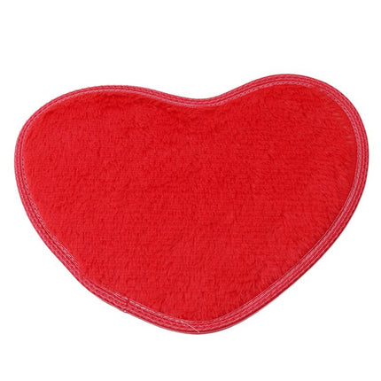Heart-Shaped Silk Wool Floor Mat Cute Lint-Free Bedroom