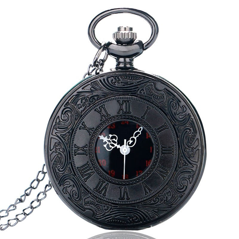 Roman Engraved Lace Pocket Watch with Elegant Vintage Finish