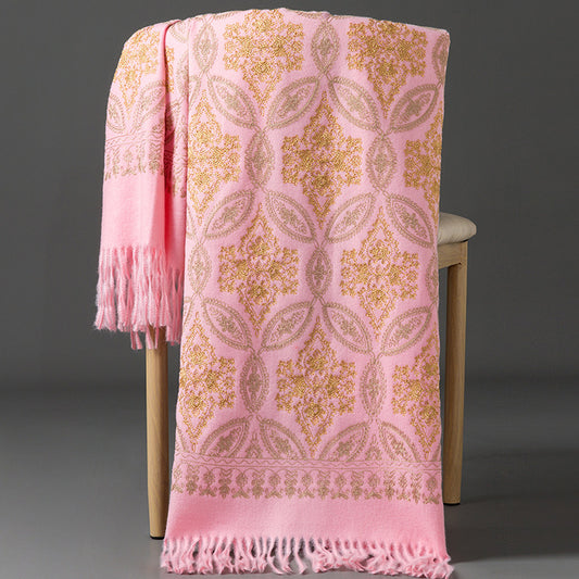 Buy Autumn Winter Golden Silk Lily Embroidered Xinjiang Cashmere