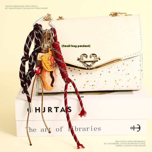 Felt Bread Keychain Accessories for Schoolbags and Purses