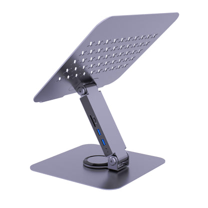 Aluminum Alloy Laptop Stand with Docking Station Support