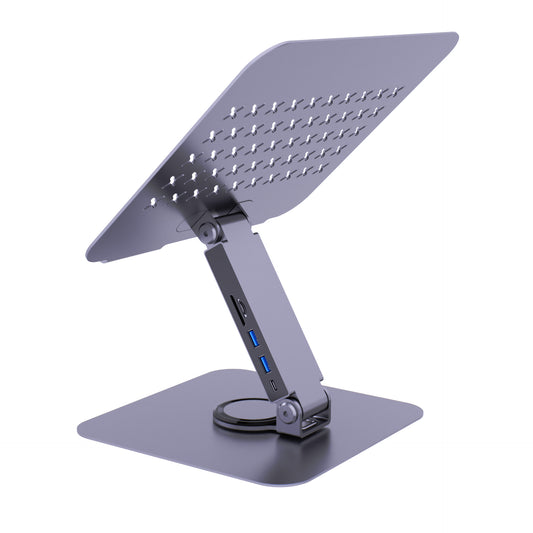 Aluminum Alloy Laptop Stand with Docking Station Support