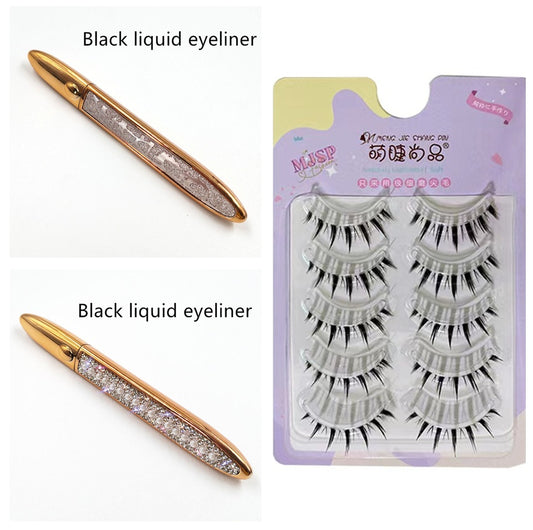 False Eyelashes with Self-Adhesive Eyeliner Multicolor Set