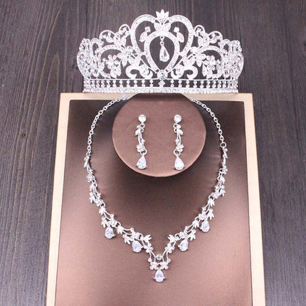 Buy Elegant Bridal Rhinestone Crown Necklace Set for Weddings