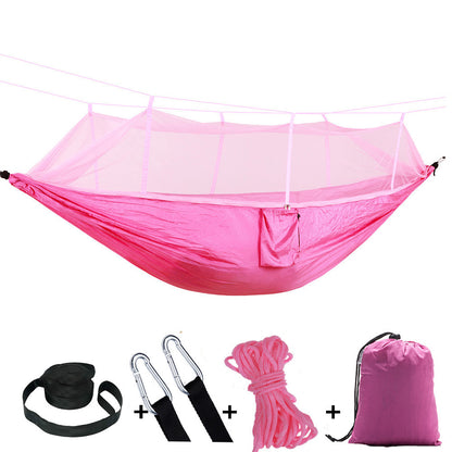 Mosquito Net Camping Hammock with Parachute Cloth