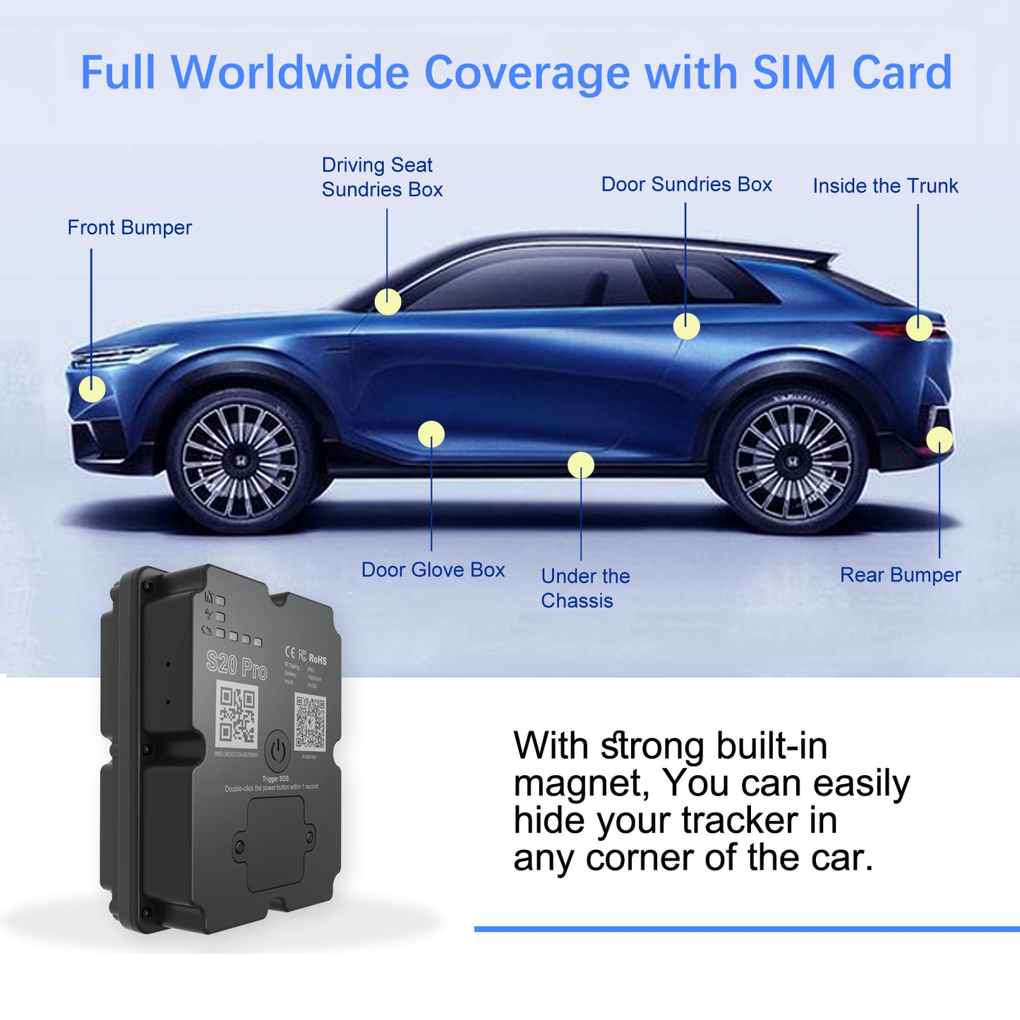 4G GPS Vehicle Tracker With 30-Day Standby & Magnetic Fit Kit Global swanky 2