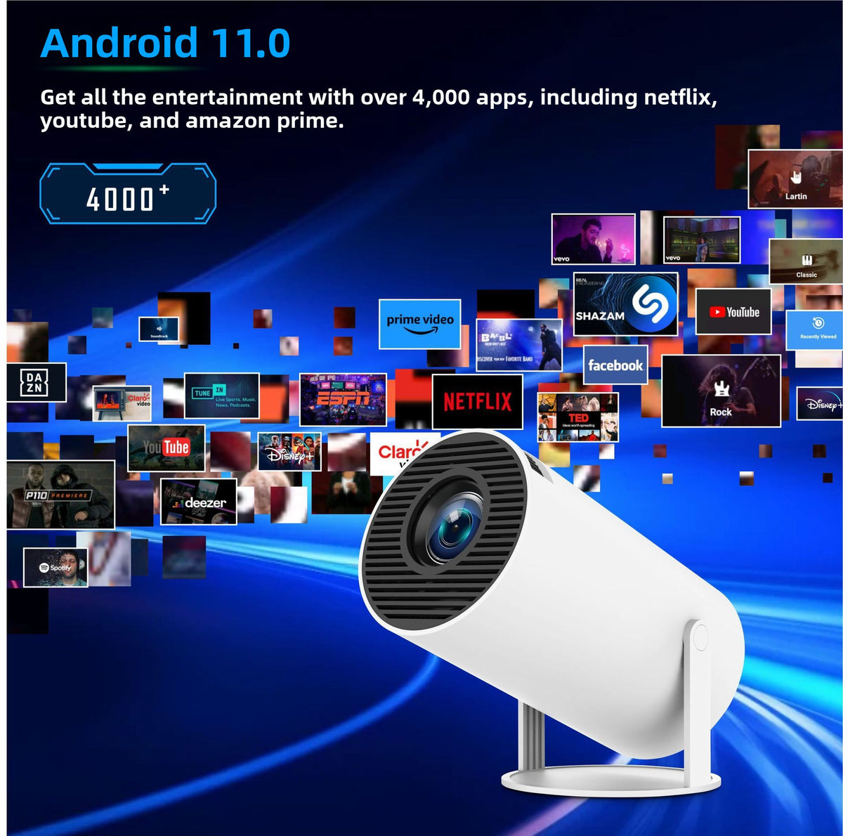 4K HD Home Projector for Movies, Gaming, and Streaming Global Swanky 01