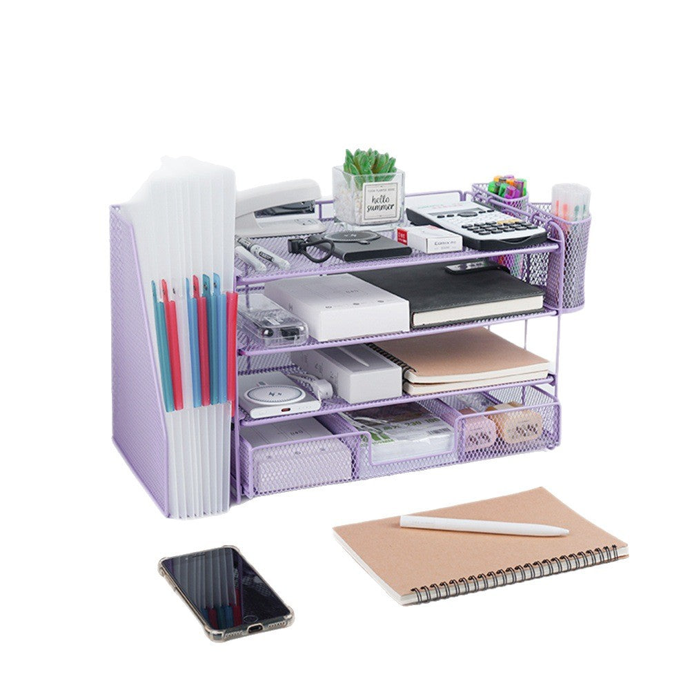 4 Layer Metal Desk File Organizer