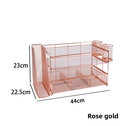 4 Layer Metal Desk File Organizer