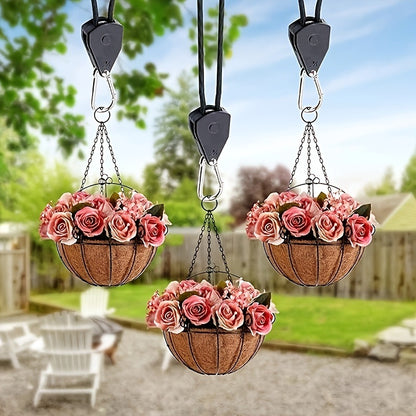 4 Pieces Heavy Duty Pulley Ratchet Rope Clamp