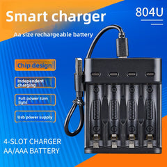 4 Slot USB Charger Black